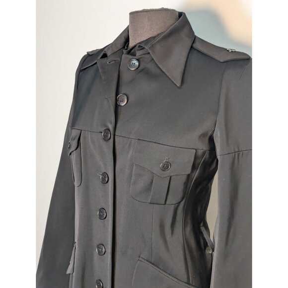 Vintage Eric Bergère Black Knee Length Coat Fall 2000 Runway, Size 8 - Picture 15 of 16